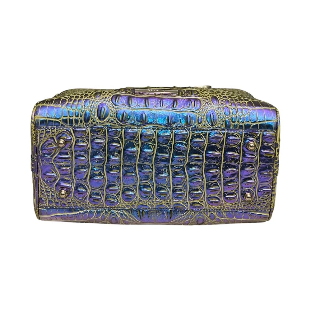 Brahmin Stacy Illuminate Melbourne Satchel Iridescent Purple Blue Leather Bag - Picture 7 of 15